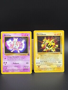 1999 Pokémon TCG Mewtwo & Electabuzz – WoTC Movie Promo (PR) [2-Card Lot]